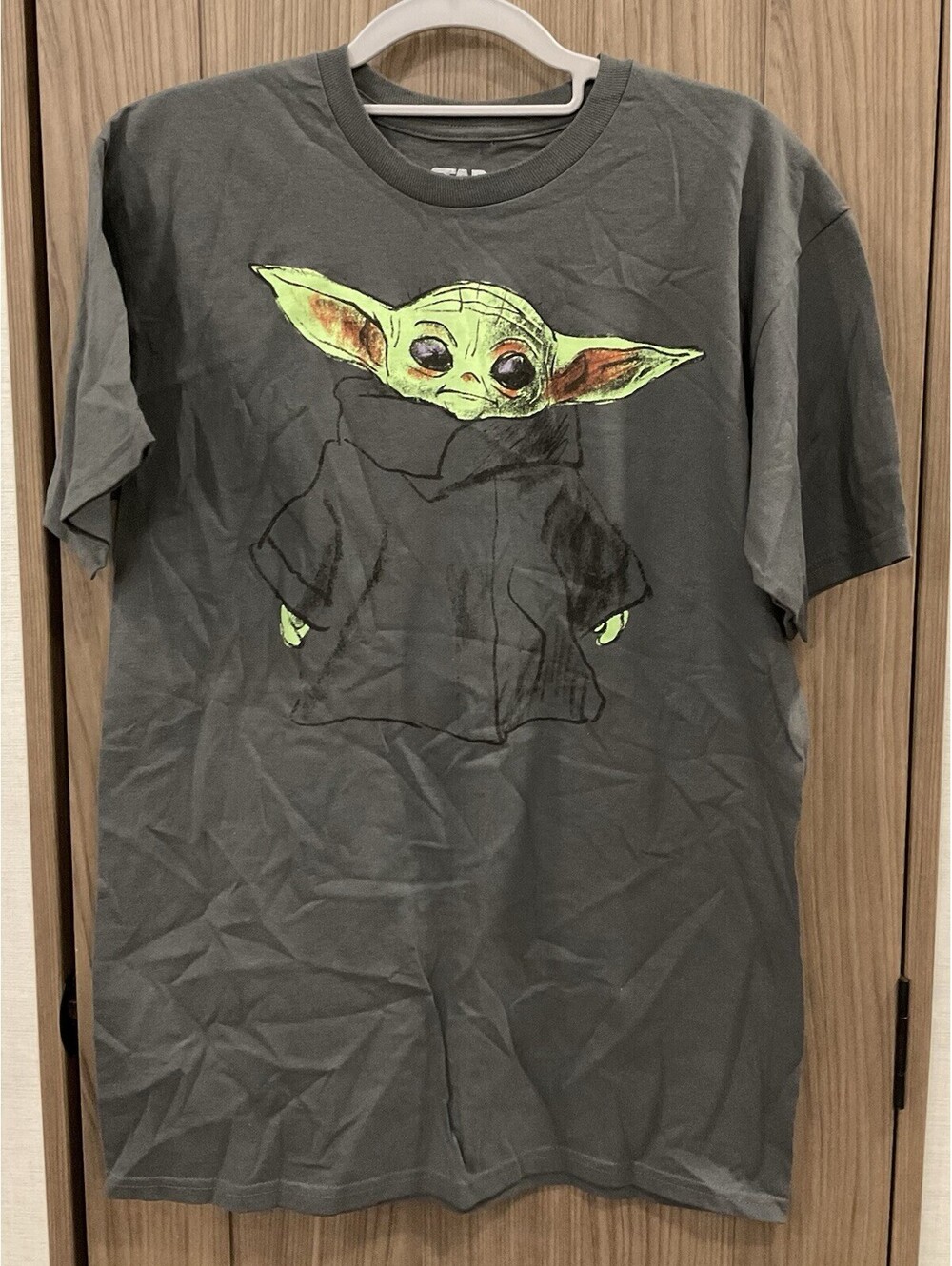 Star Wars Men’s 100% Cotton Gray Short Sleeve T Shirt Yoda Size M (38-40)